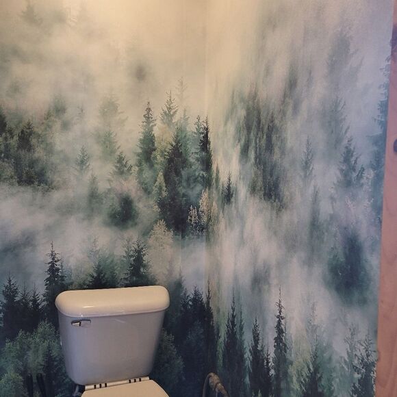 Smart Art Easy - Misty Forest Trees Green Wallpaper 2 Rolls RV $318 - Picture 9 of 10